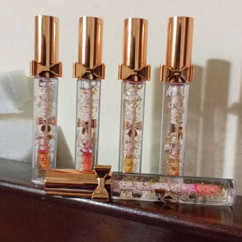 Luxury PiFormulank Glossy Lip Oil With Gold Flakes High Shine Moisturizing