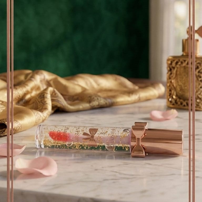 Luxury PiFormulank Glossy Lip Oil With Gold Flakes High Shine Moisturizing
